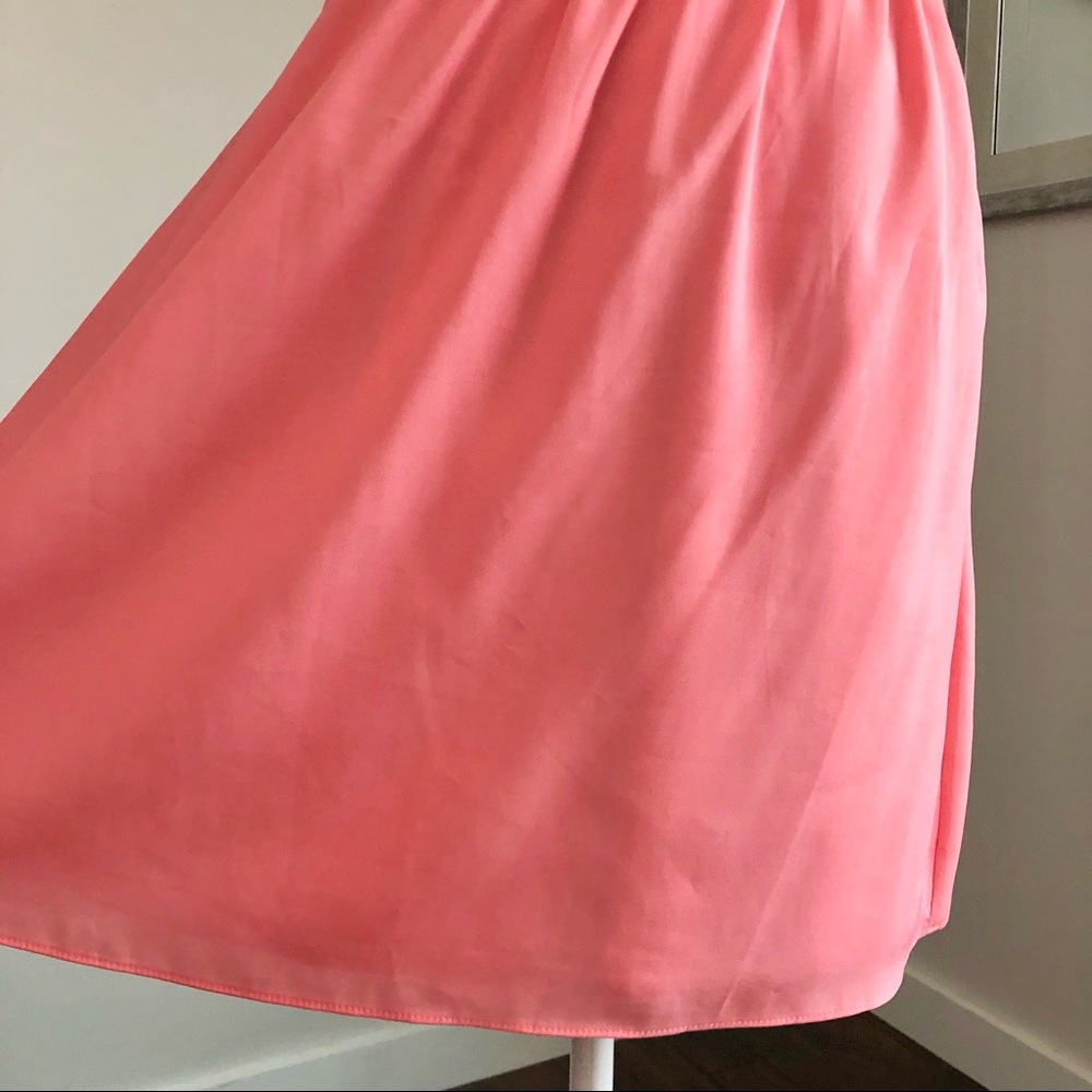 Pink & Coral Ruffle Trim Strapless Dress - Picture 9 of 13